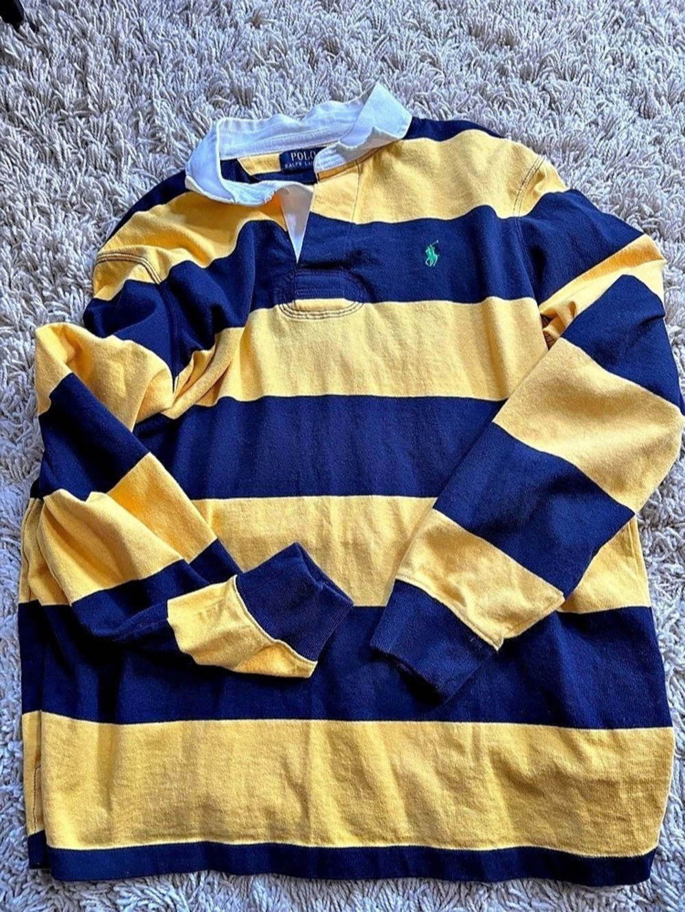 Polo Ralph Lauren The Iconic Rugby Shirt Blue & Yellow men’s large